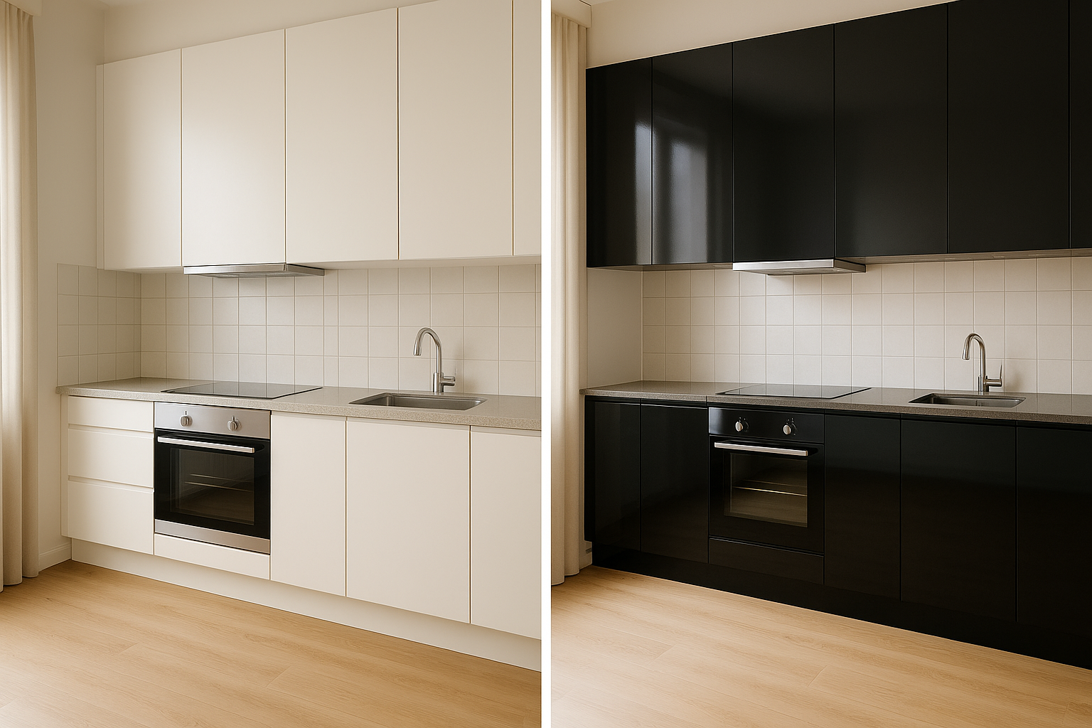 🏠 Nog een fantastisch project afgerond! Deze houten look geeft de keuken een warme sfeer. #keukenwrap #huisverbetering